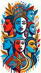 illustration of a person with multietnic and multiculture, unity in diversity
