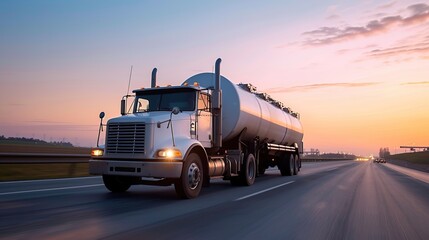 fuel tanker car on the highway