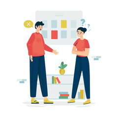 Discussion arguments debate scene illustration