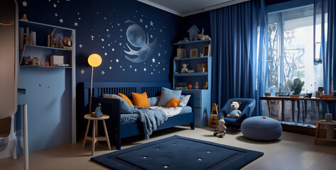 interior of a room, interior of a bedroom, Baby room interior that's good for sleeping Midnight