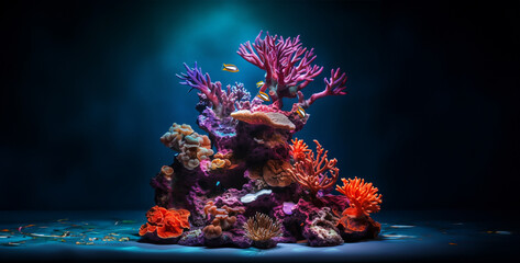 Fototapeta na wymiar coral reef in the sea, fish in aquarium, coral fish tank High resolution high