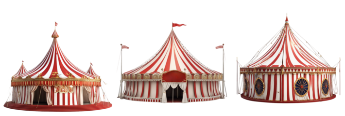 Carnival Tent, Circus Tent on Transparent Background