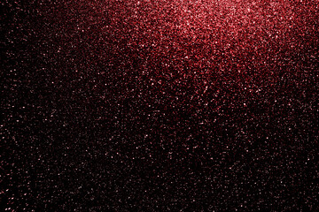 Red glitter paper texture background with space. glitter star effect just like space. night sky universe rusty texture rough grain.