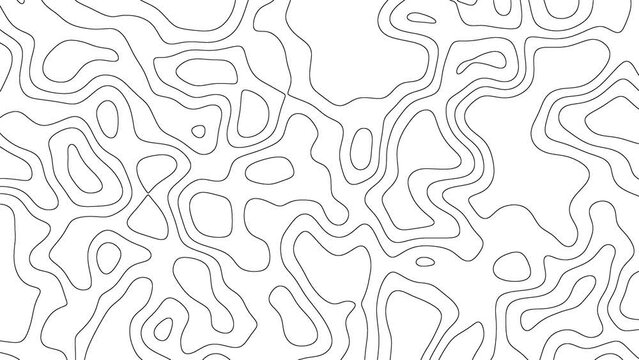 Abstract moving topographic line map terrain contour background