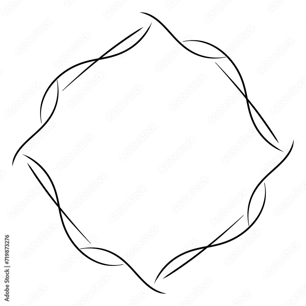 Poster square borders line decoration element png file transparent background, photo element lines design t
