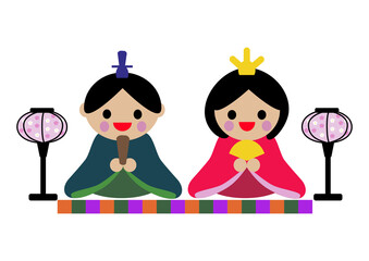 かわいいひな祭りのイラスト