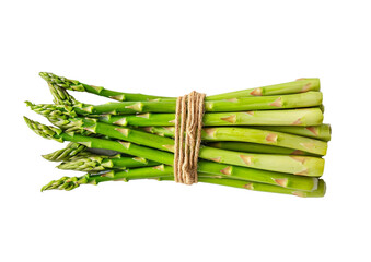 bunch of asparagus isolated on transaprent background.