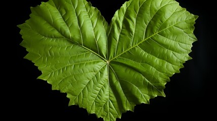 Close up of green leaf - Love shape