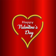 Happy Valentines Day, valentine's day concept for greeting card, celebration, ads, branding, cover, label, sales. Valentine's Day Minimal Heart Design Card.