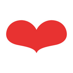 Red Heart icon. Vector illustration in flat style. Valentine day icon. Love icon. Hand drawn heart in doodle style. Love concept.