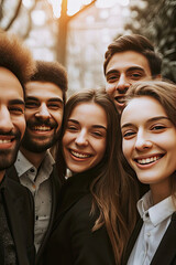 Fototapeta premium Picture of several business people are smiling