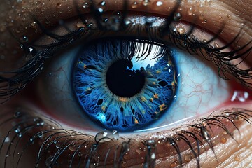 Close Up Beautiful Eye, Iris, pupil - obrazy, fototapety, plakaty