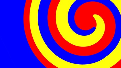 Background of a spiral shape, a combination of blue, red and yellow colors