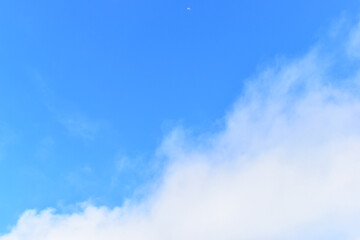 Naklejka na ściany i meble beautiful blue sky with white cloud, natural background in springtime