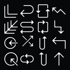 Set of arrow and direction vector