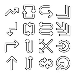 Set of arrow and direction vector