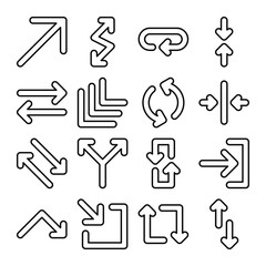 Set of arrow and direction vector