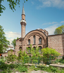 15th century historic Ottoman era Kalenderhane Mosque, Istanbul, Turkey. with its distinctive...