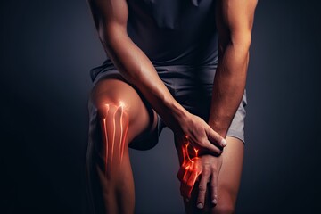 Naklejka premium Woman suffering from pain in knee Injury from workout
