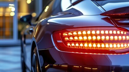 Close-up of luxury car taillights