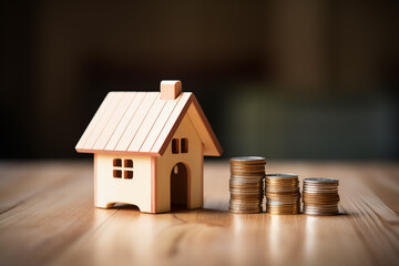 Coins falling to white piggy saving , Financial and money deposit concept.