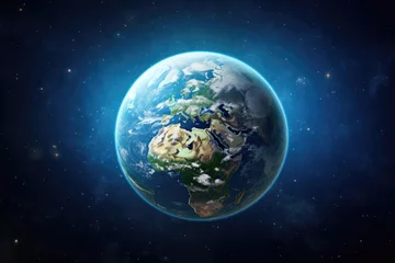 Crédence de cuisine en verre imprimé Pleine Lune arbre Earth planet in outer space