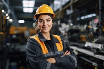 Portrait of Industry maintenance engineer  wearing uniform and safety hard hat 