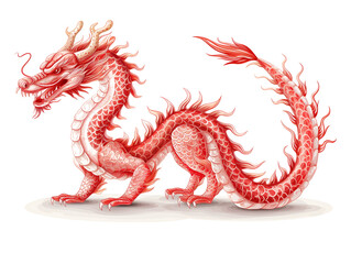 chinese dragon statue on white 