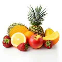 Naklejka na ściany i meble Juicy Pineapple and Mango: A Fresh Fruit Delight