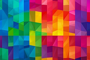 Abstract background consisting of multicolored geometric shapes,