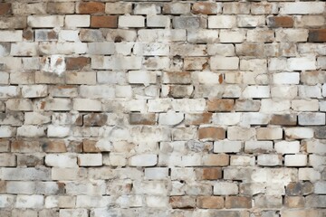 Old white brick wall texture background for interior or exterior design and decoration