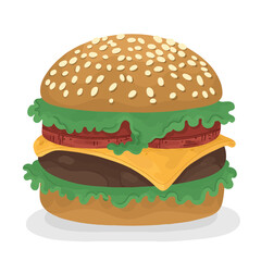 Fast food vector illustration. Vector fast food icon. hamburger.