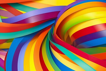 Colorful curved ribbons,  Abstract background