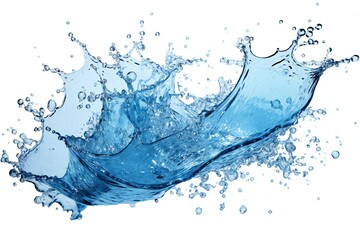 Blue water splash isolated on white background