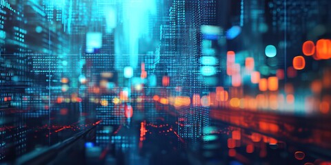 Backdrop of intricate code against a deep blue canvas. Amidst this digital landscape.