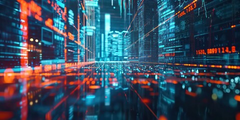 Backdrop of intricate code against a deep blue canvas. Amidst this digital landscape.