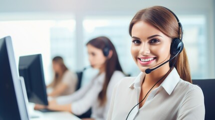 Female staff working in customer service