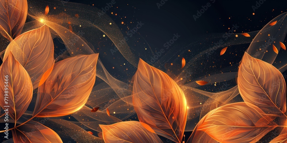 Poster abstract art background vector. luxury minimal style wallpaper with golden line art flower and botan