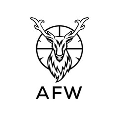 AFW  logo design template vector. AFW Business abstract connection vector logo. AFW icon circle logotype.

