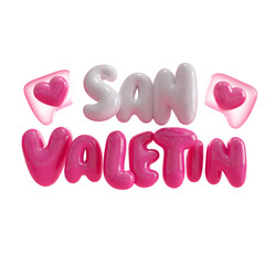 Mensaje de San Valentín con corazones flotantes