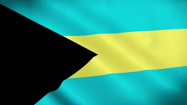 Bahamas Flag. National 3d Bahamas flag waving. Flag of Bahamas footage video waving in wind. Flag of Bahamas 4K Animation