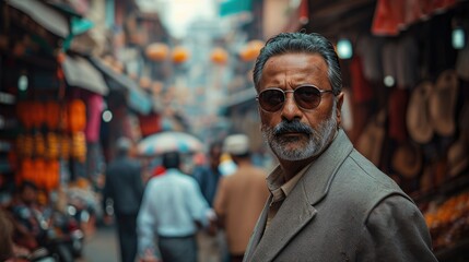 Underworld Kingpin: A Glimpse of the Indian Mafia Boss on the Streets of India - obrazy, fototapety, plakaty
