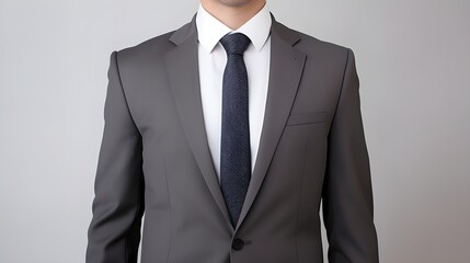 A person in a suit, showcasing casual professionalism.
