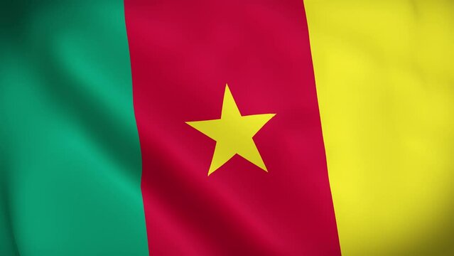 Cameroon flag waving animation, perfect looping, 4K video background, official colors