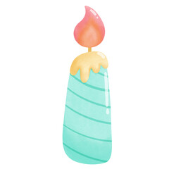 Green birthday candle