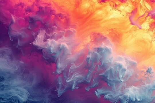 Abstract clouds. Translucent modern futuristic pattern marble color texture. Multicolor dynamic background combining liquid paint art