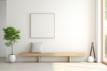 Entryway with Minimalist Design, Captured Against a Sleek White Background, Generative AI