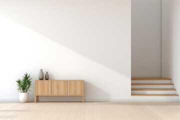 Entryway with Minimalist Design, Captured Against a Sleek White Background, Generative AI