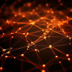 Vibrant Connections: A Network of Orange Points Creating a Captivating Web