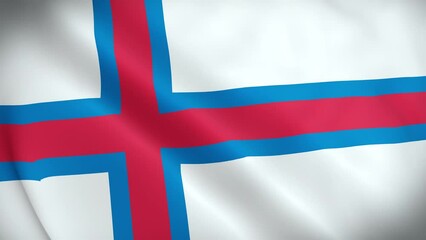 Faroe Islands Waving Flag, Faroe Islands Flag, Flag of Faroe Islands Waving Animation, Faroe Islands Flag 4K Footage